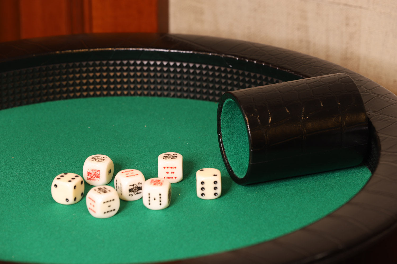 Professional leather dice track