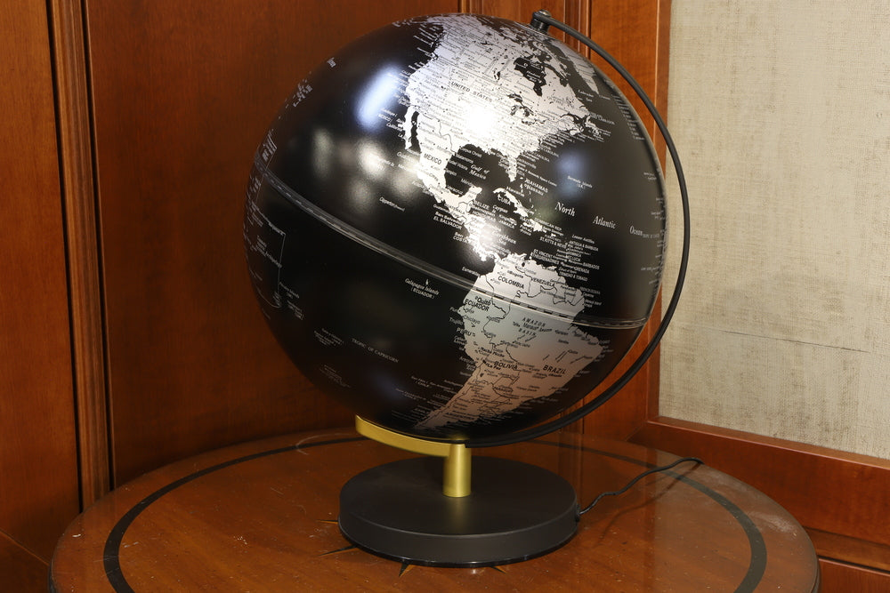 World and silver globe