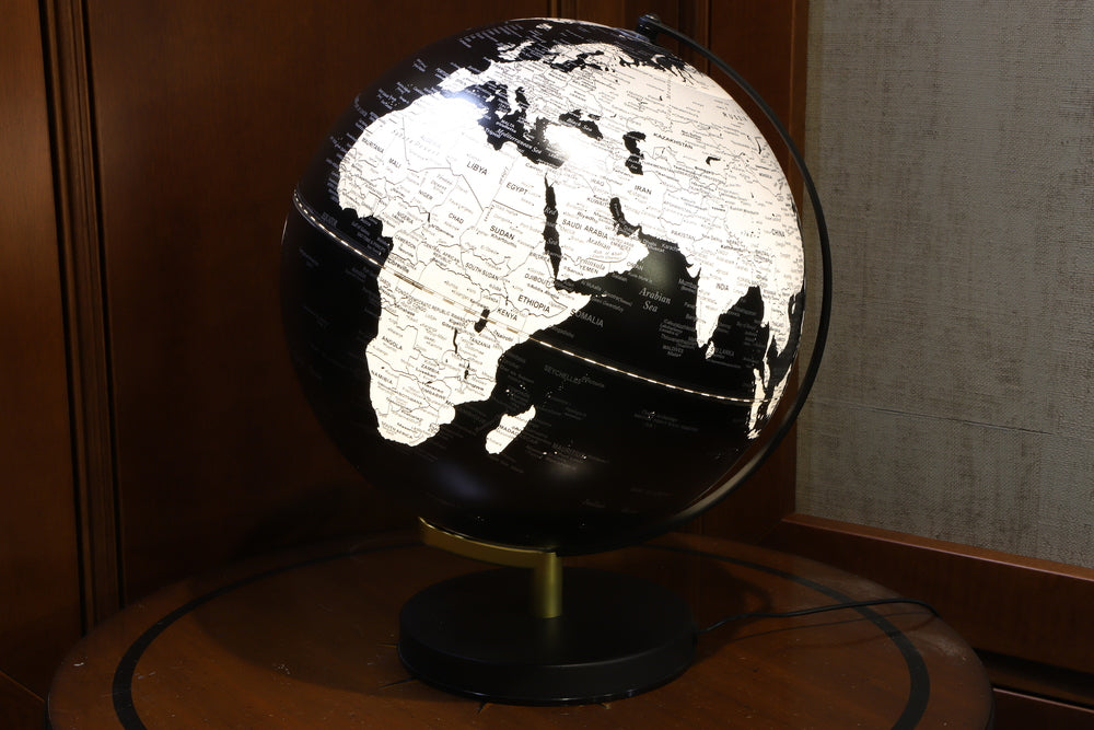 World and silver globe