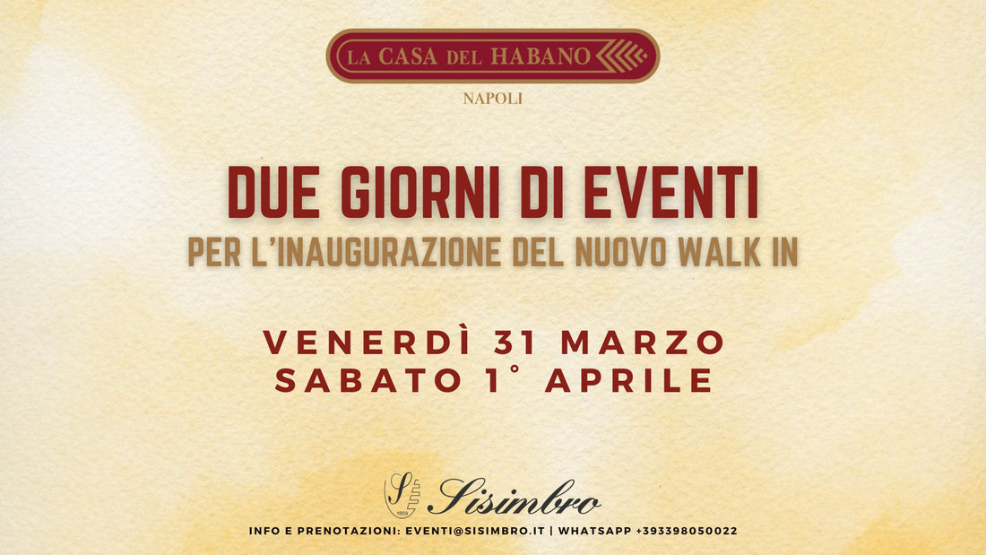 31 marzo - 1° aprile / Inaugurazione del nuovo walk-in