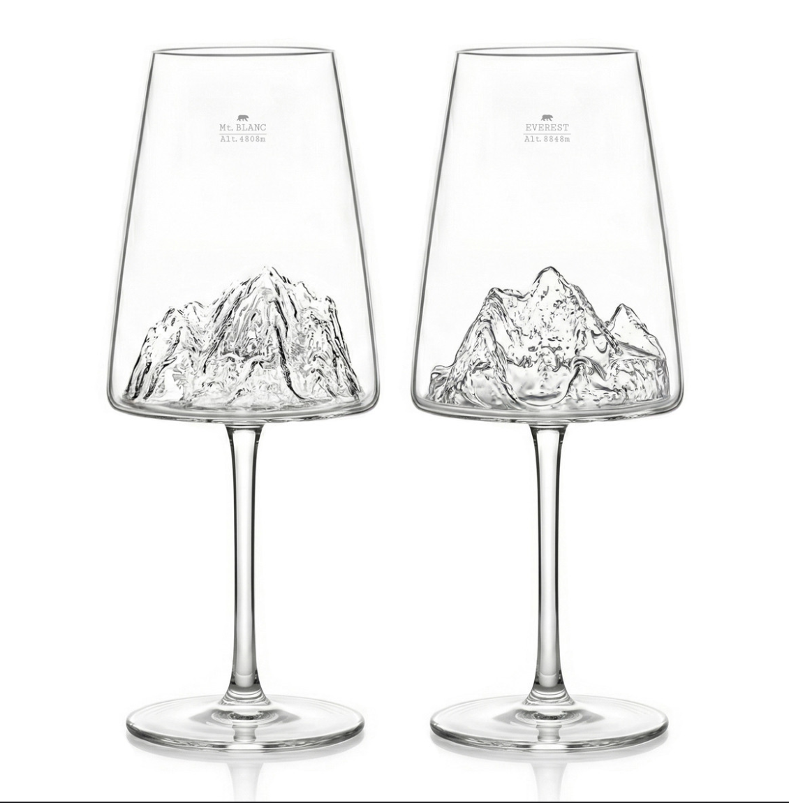 Set di 2 Calici da rosso - Tre Cime Lavaredo e Tofan