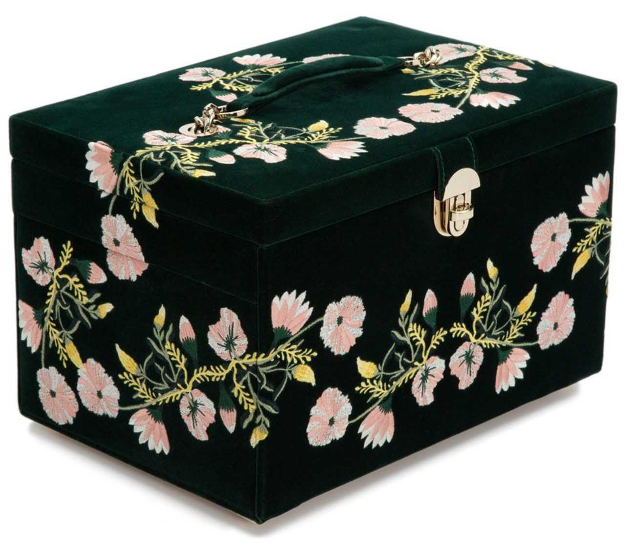 Embroidered jewelry box