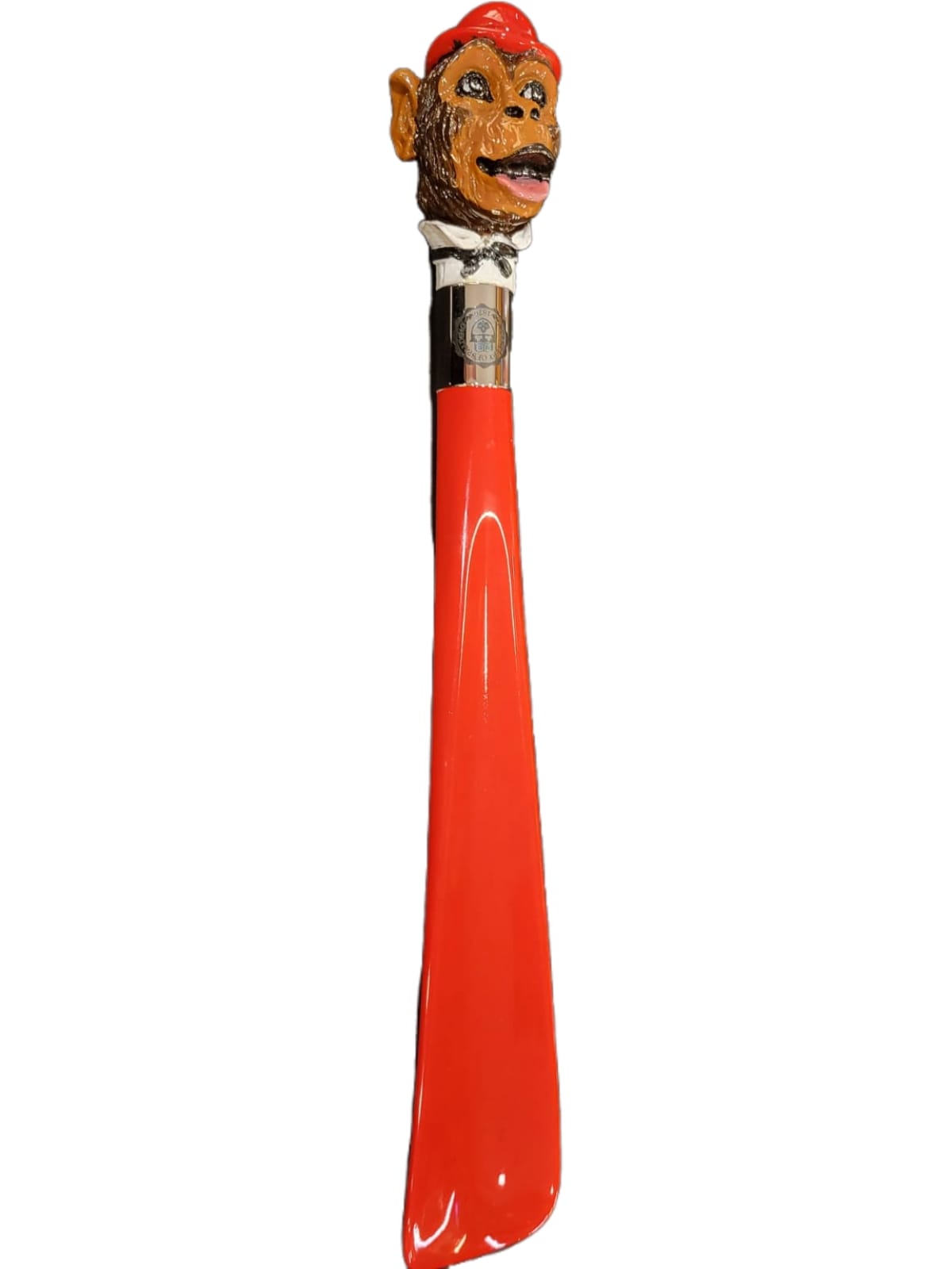Shoe horn with monkey handle.
