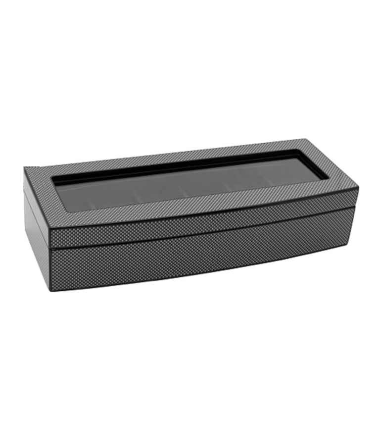 5-burner carbon fiber watch holder with glass