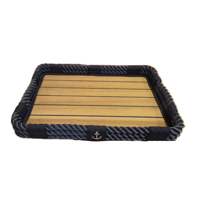 Rope and teak tray